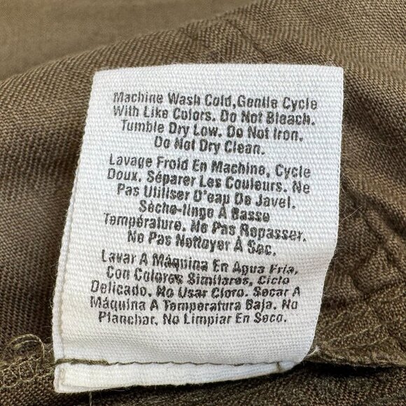 Vintage Y2K DKNY Pure Linen Blend Green Embroidered Straight Leg Utility Pants - Picture 15 of 16